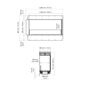 Flex 42RC Right Corner Fireplace